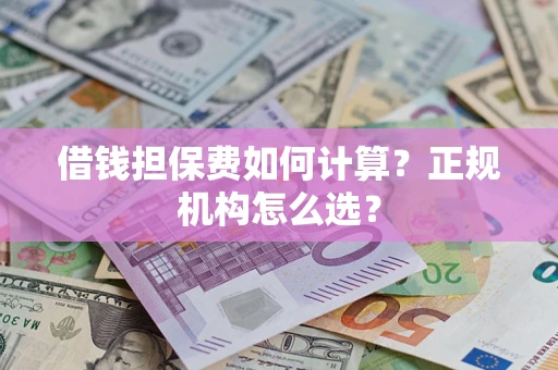 武汉借钱担保费如何计算？正规机构怎么选？