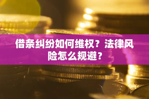 武汉借条纠纷如何维权？法律风险怎么规避？